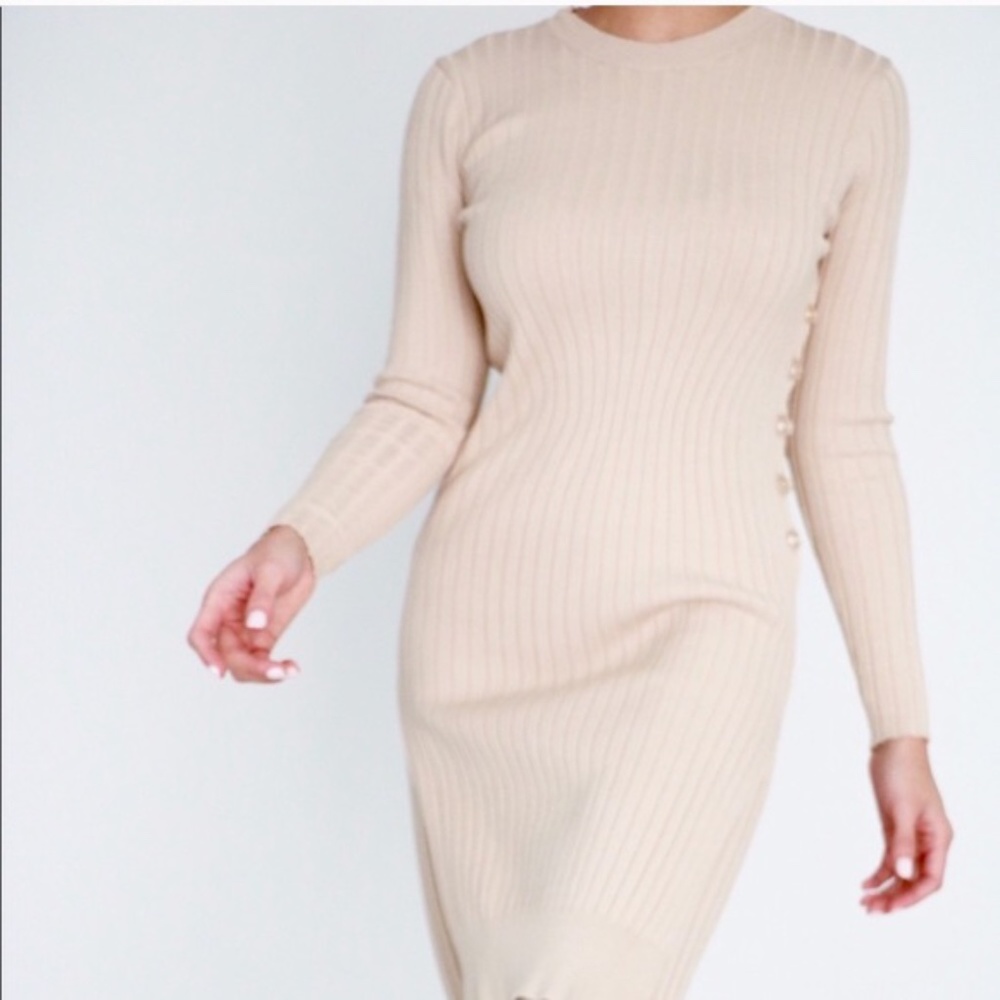 Style Mafia Ribbed Sweater Bodycon Knit Dress S